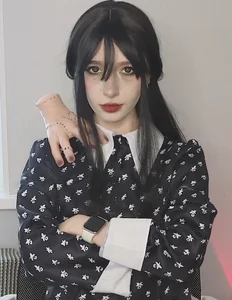 sweetuniporn Wednesday Addams cosplay🖤 Pic 2