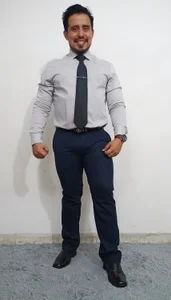 KalethBigDick Shirt gray and navy blue pants Poză 4