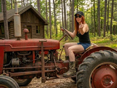 Onlyniki Outside on my tractor Billede 4