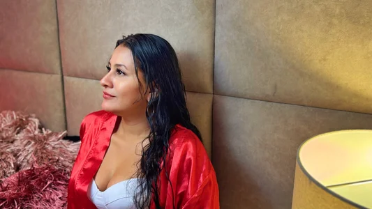 Mila-Novak sexy with my red bathrobe Pic 3