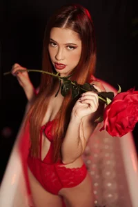 ChloeFerreira: "Bathing Beauty: A Peek into Passion and roses" ( 2 фото)