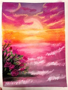Candy_Sweetie_ The painting depicts a beautiful landscape and a cute horse in Quy Nhon. Pic 2
