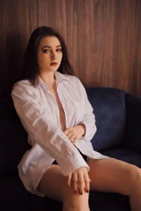 young brunette in lingerie white shirt big tits long hair de elinanortas  9 Imagens