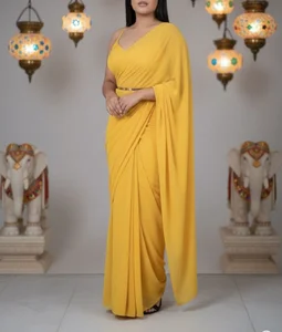 _shantaall saree yellow Foto 2