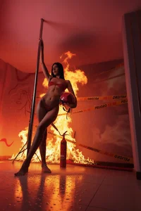 NiaSalvatore On Fire Pic 3