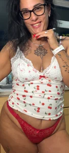 HouseOfIvy Red lace thongs and Cherry 🍒 top Poză