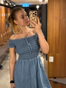 FreiaFlower Jeans-dress blonde beautiful girl  8. fénykép