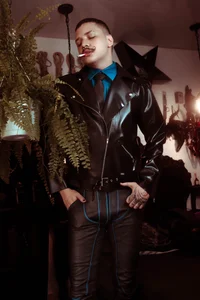 allanhurtss BLUE AND BLACK LEATHER LOOK Billede 5