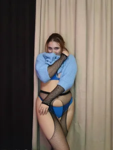 Miss_Elsa_ Soft Tease in Blue#lingerie#sexy#teasing#fishnets Hình 5