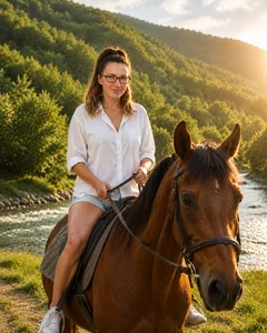 Mercedeswoman I enjoy horseback rides on Swedish slopes. Poză