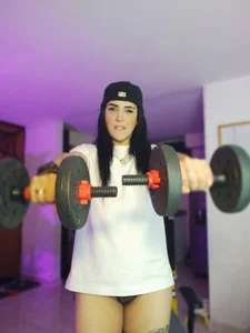 BABYFANTASY_1 exercising with my dumbbells in panties Gambar 2